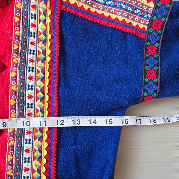 SAMII CLOTHES Gay Ellis Girls Boys Vintage Scandinavian Blue Wool Coat M - Picture 11 of 13